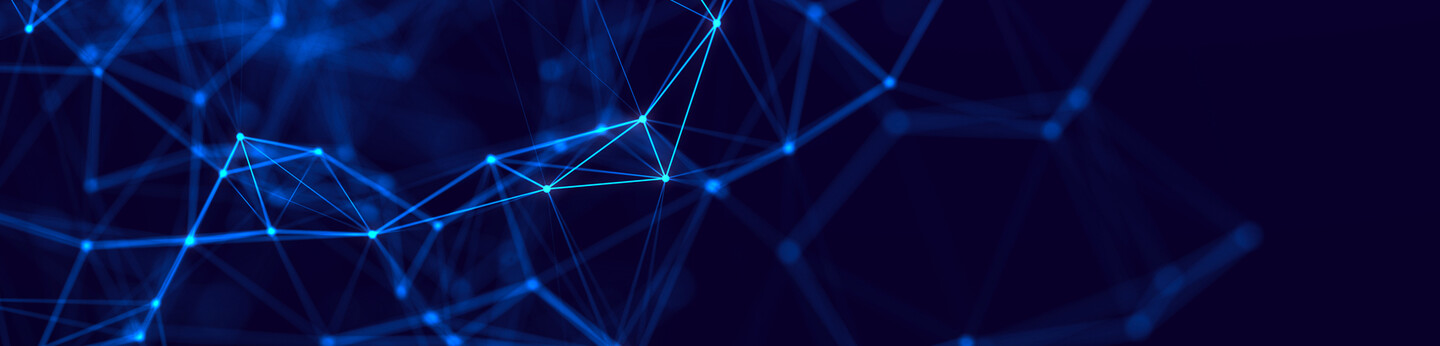 Blue data points connected with dark background