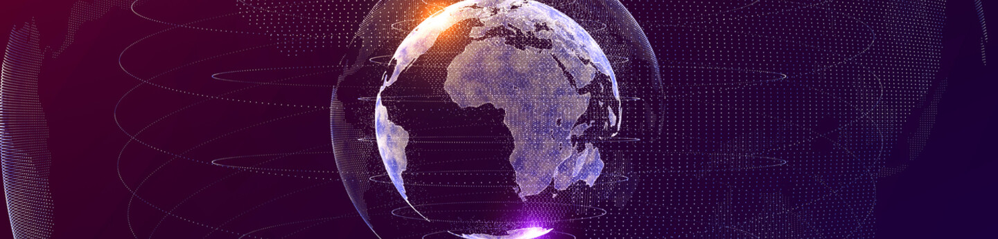 digital pattern in globe shape