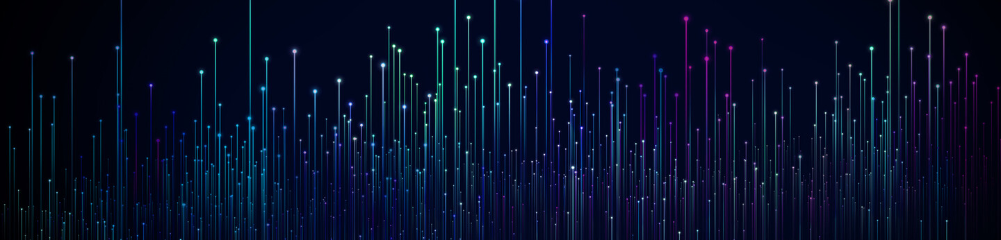 blue and coloured dots with graph shape