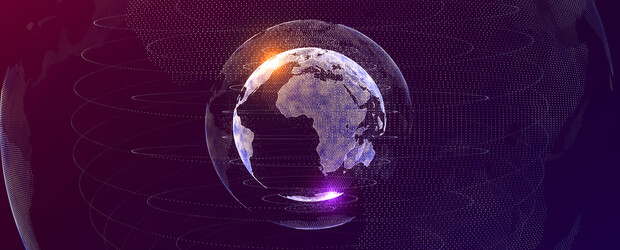 digital pattern in globe shape