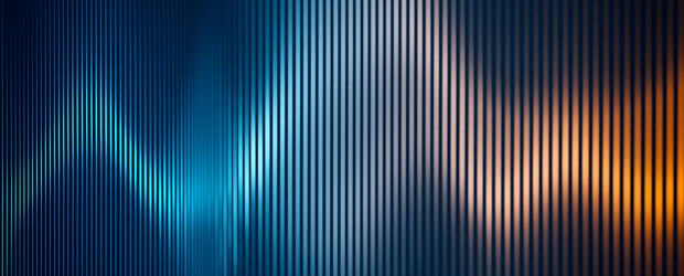 digital sound wave in blue and orange