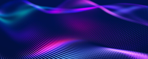 purple and green digital waves