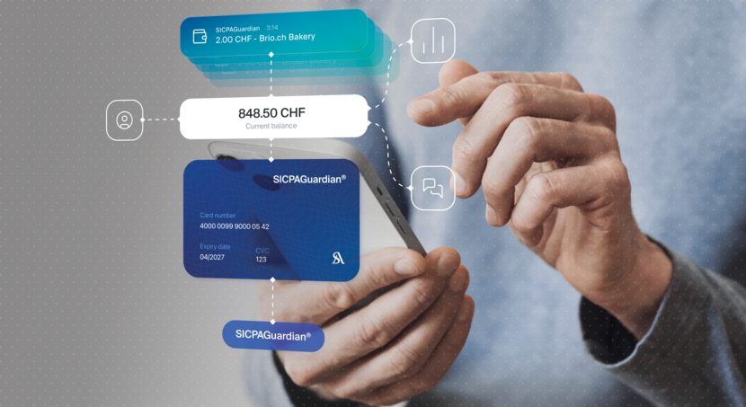 Human interaction on phone with digital interface of SICPA Guardian